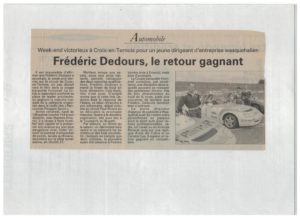 Frederic Dedours à peine arrivée dans l'équipe JB EMERIC qu'il gagne des courses. 