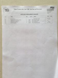 Liste des engagés à la 9è course de côte du Luc