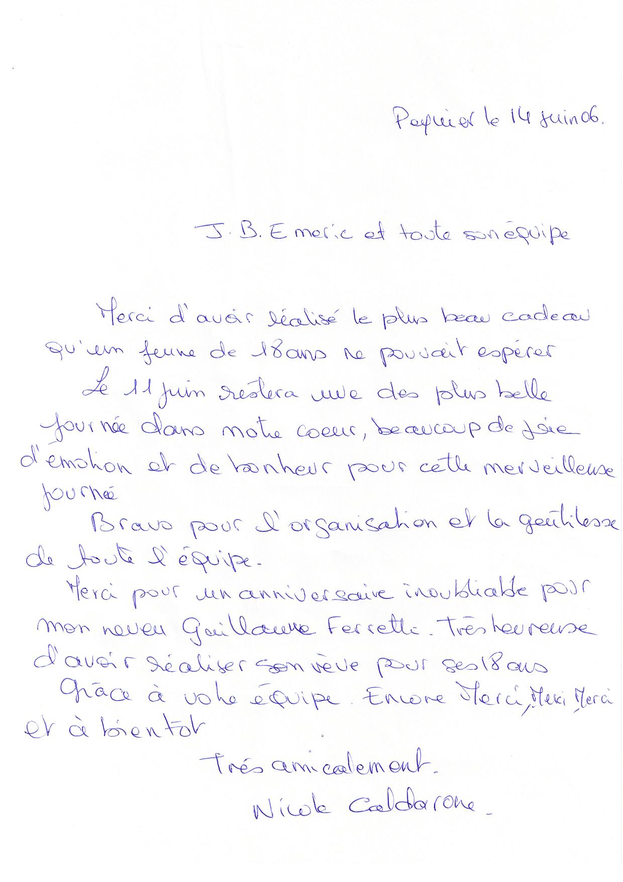 Livre d'or un courrier d'un jeune pour son plus beau cadeau