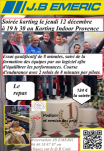 Soirée karting JB EMERIC à Aubagne